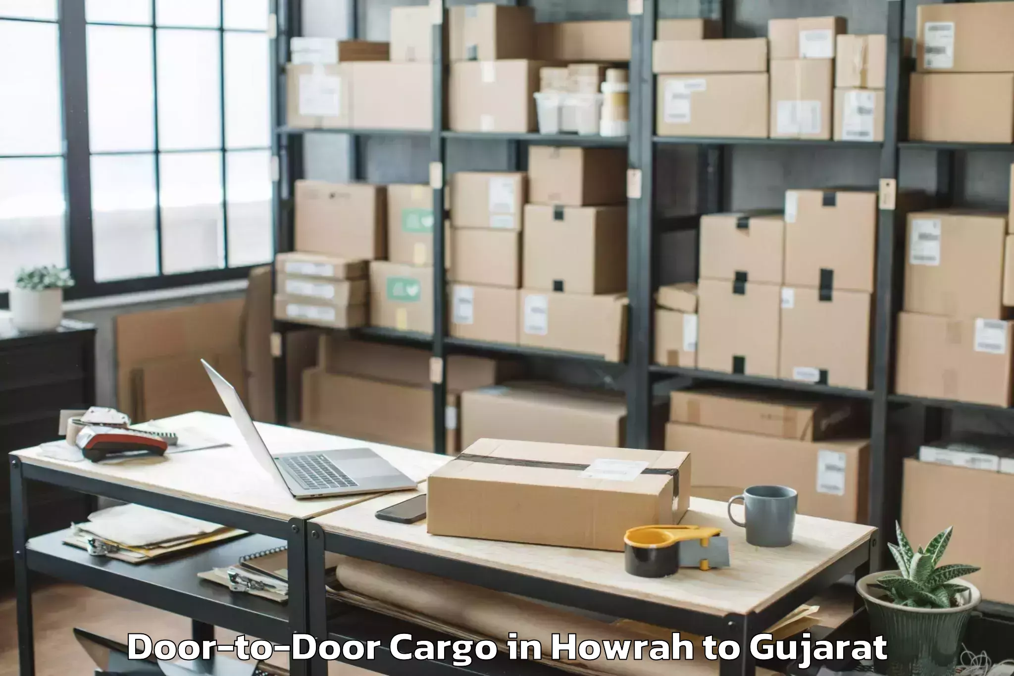 Leading Howrah to Lunavada Door To Door Cargo Provider